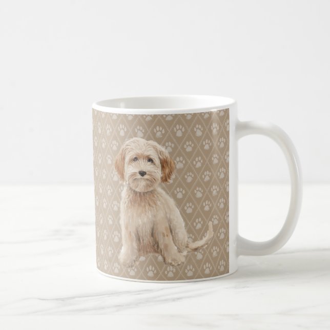 Beautiful Labradoodle Dog Paintings mug (Right)