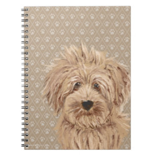Beautiful Labradoodle Love Dog Paw Painting Print Notebook