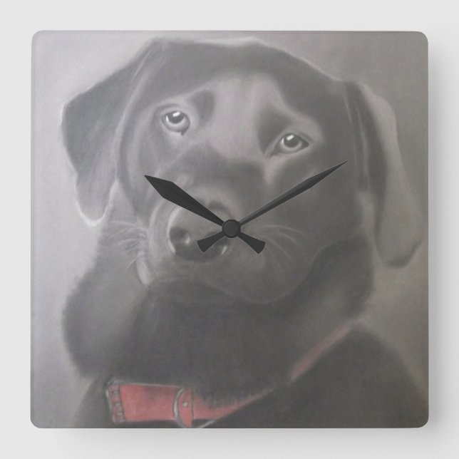Beautiful Labrador Retriever Square Wall Clock (Front)
