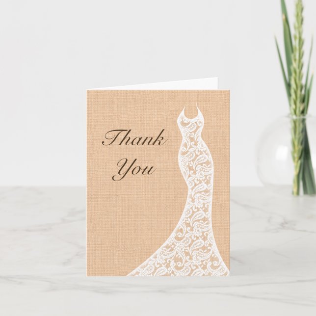 Beautiful Lace Thank You Card (Front)