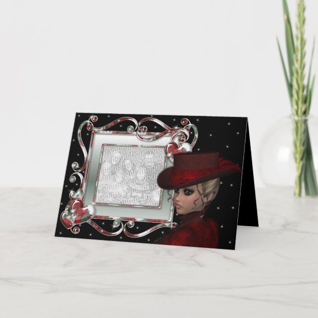 Beautiful Lady - Holiday Template Greeting Card (Front)