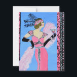 Beautiful lady invitation flat card<br><div class="desc">Beautiful lady invitation flat card</div>