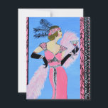 Beautiful lady invitation flat card<br><div class="desc">Beautiful lady invitation flat card</div>