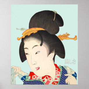 Beautiful Lady Japanese Print 5 Toyohara Chikanobu