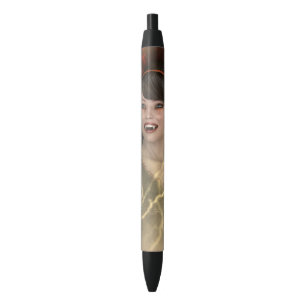 Beautiful Lady Vamp Perfect Halloween Witch Style Black Ink Pen