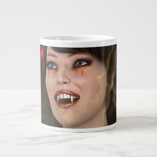 Beautiful Lady Vamp Perfect Halloween Witch Style Large Coffee Mug