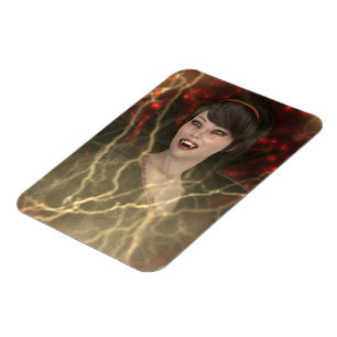 Beautiful Lady Vamp Perfect Halloween Witch Style Magnet