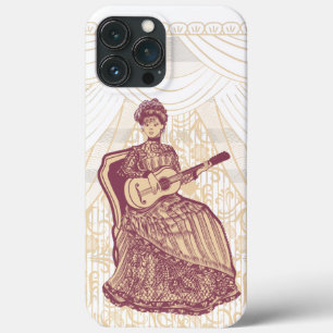 Beautiful lady with guitar iPhone 13 pro max case