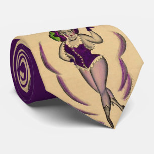 beautiful lady with trained bird print tie