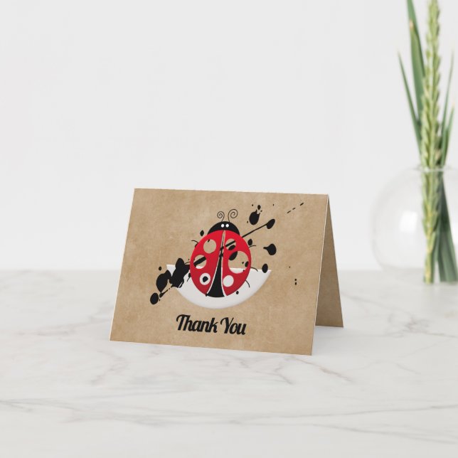 Beautiful Ladybug Thank You Card (Front)