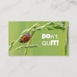 Beautiful ladybug with motivational quote business card
