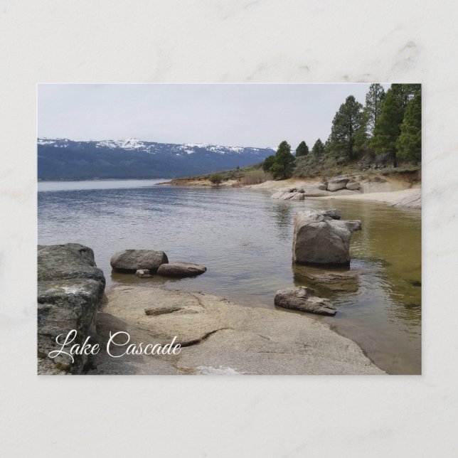 Beautiful Lake Cascade Shoreline Postcard (Front)