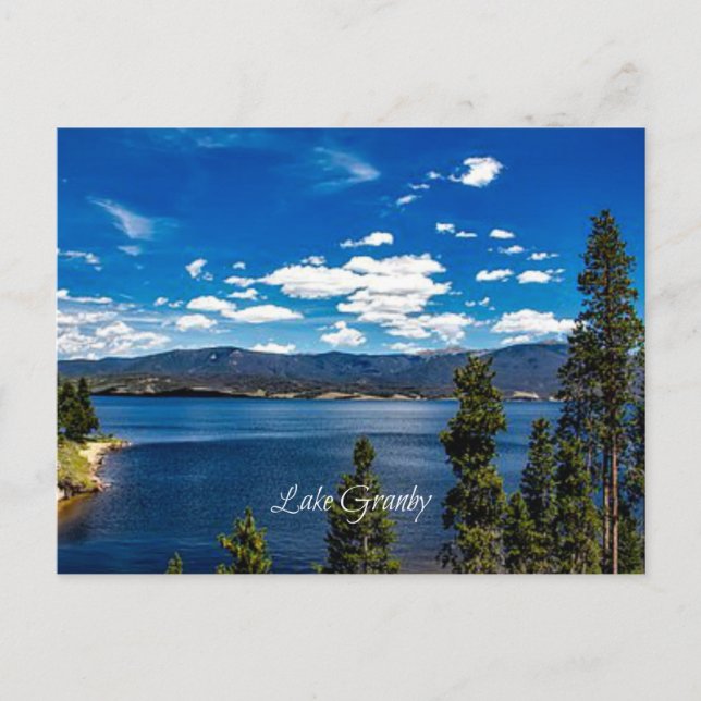 Beautiful Lake Granby, Colorado Postcard (Front)