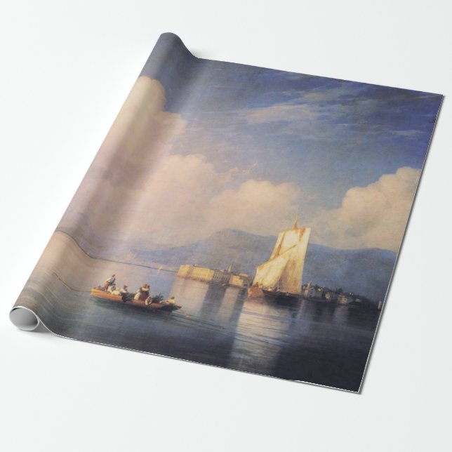 Beautiful Lake Painting wrapping paper (Unrolled)