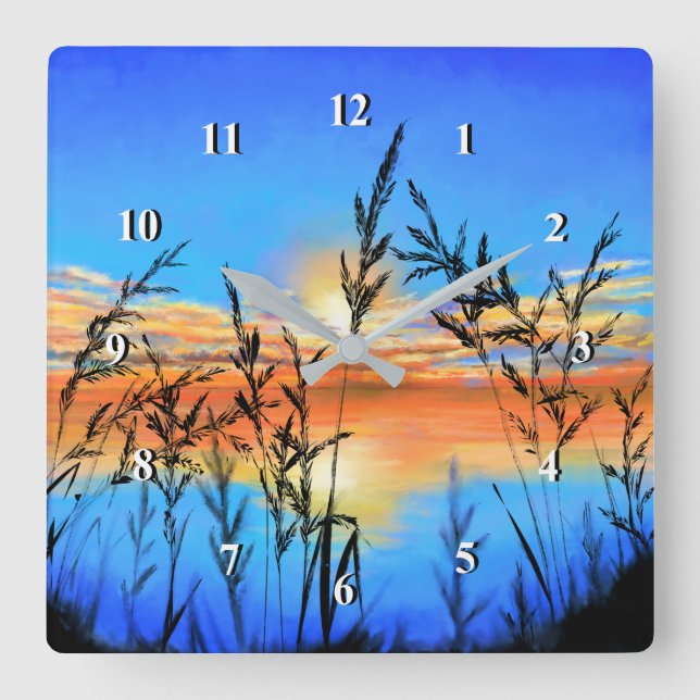 Beautiful Lake Sunset Wall Clock (Front)