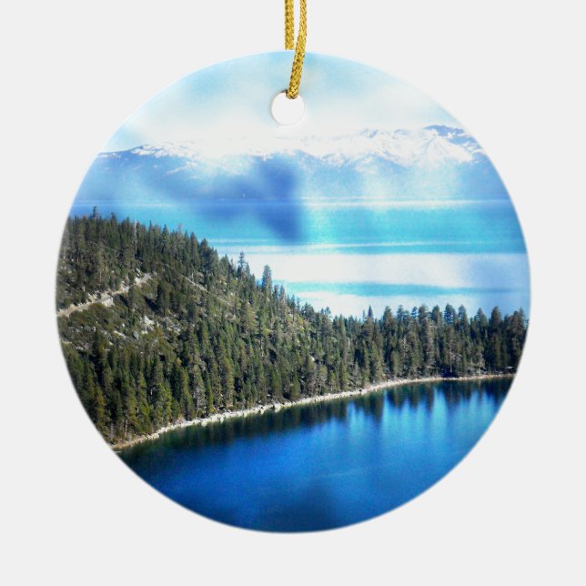 BEAUTIFUL LAKE TAHOE CERAMIC ORNAMENT (Front)