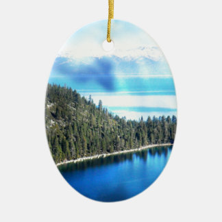 BEAUTIFUL LAKE TAHOE CERAMIC ORNAMENT