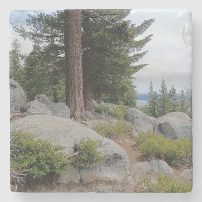 Beautiful Lake Tahoe Scenery Stone Coaster (Front)