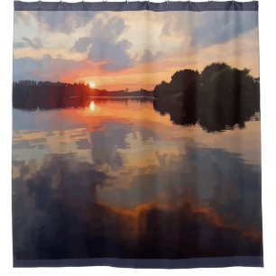 Beautiful Lake View Landscape Scenery Art