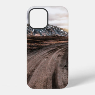 Beautiful Landmanalaugar gravel dust road way on h iPhone 12 Case