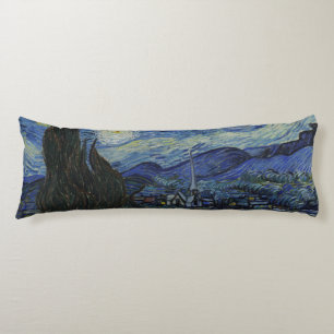 Beautiful Landscape Blue Night Sky Golden Stars Body Pillow