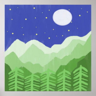 beautiful landscape painting art poster