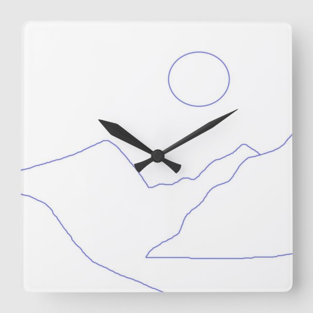 beautiful landscape painting art square wall clock (Front)