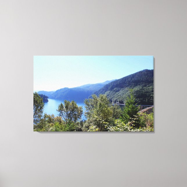 Beautiful landscape photography of lake, mountain canvas print (Front)