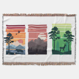 Beautiful landscape scenes throw blanket