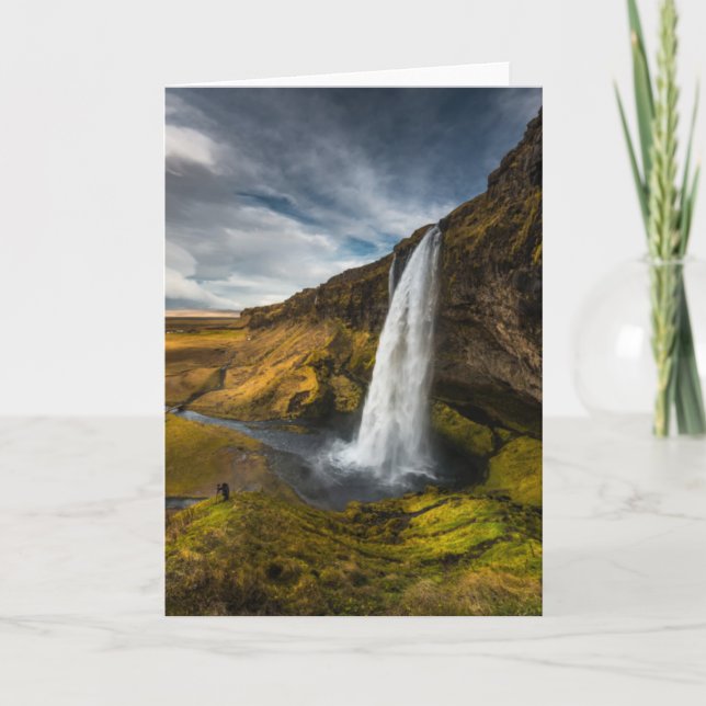 Beautiful Landscape View of Seljalandsfoss Card (Front)
