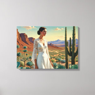 Beautiful Landscape with a Woman Spiritual Art Canvas Print
