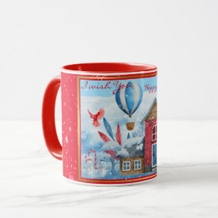 Beautiful Landscape With Snowman Customize Mug
