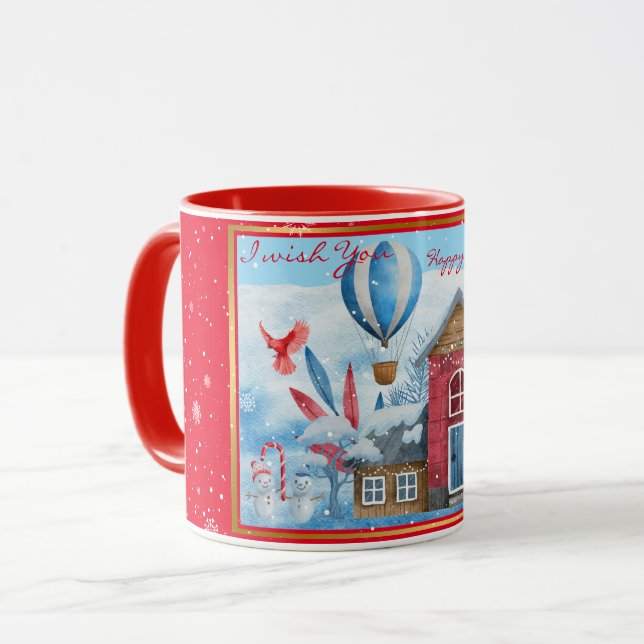 Beautiful Landscape With Snowman Customize Mug (Front Left)