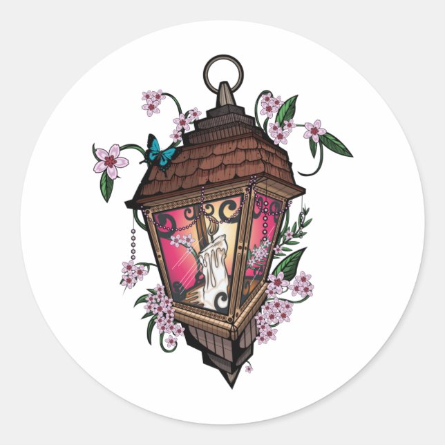 Beautiful Lantern   Classic Round Sticker (Front)