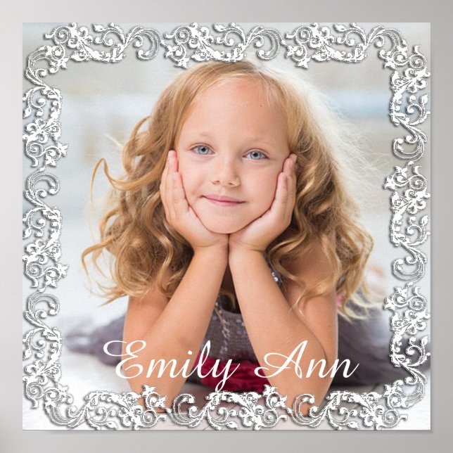 Beautiful Large Photo Poster with Script Border (Front)