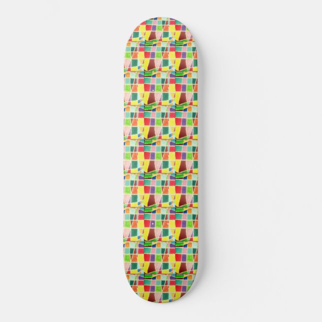 Beautiful latest retro amazing Happy Colours Skateboard (Front)