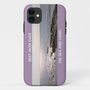 Beautiful Lavender Best Mom Ever Photo of Ocean    iPhone 11 Case