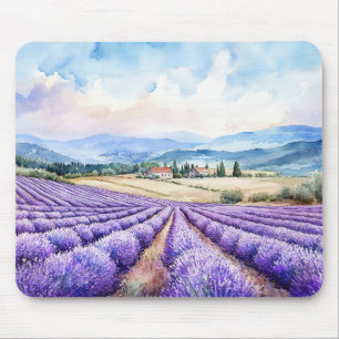 Beautiful lavender fields art mouse pad