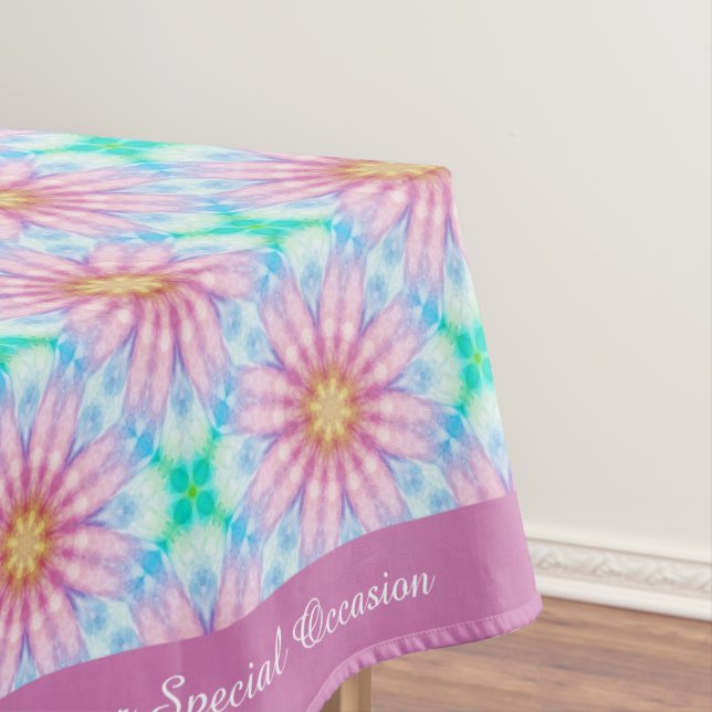Beautiful Lavender Flowers Floral Fractal Design Tablecloth (In Situ)