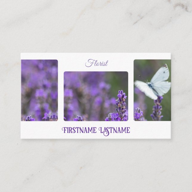 Beautiful lavender for floristic and flower expert business card (Front)
