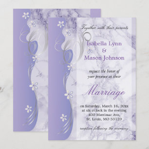 Beautiful Lavender Marble Wedding Invitation