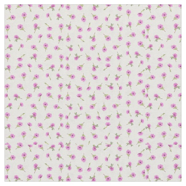 Beautiful Lavender Purple Daisy Flower Design Fabric (Close Up)
