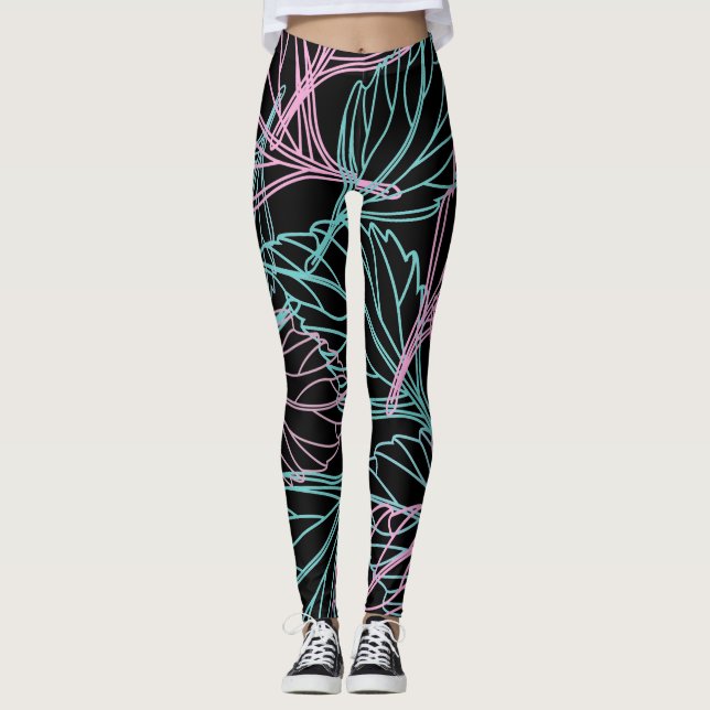 Beautiful Leaf pattern   Leggings (Front)