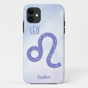 Beautiful Leo Astrology Sign Personalized Purple Case-Mate iPhone Case