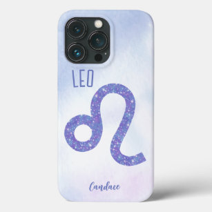 Beautiful Leo Astrology Sign Personalized Purple iPhone 13 Pro Case