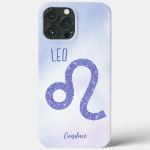 Beautiful Leo Astrology Sign Personalized Purple iPhone 13 Pro Max Case
