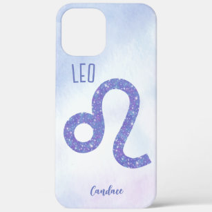 Beautiful Leo Astrology Sign Personalized Purple iPhone 12 Pro Max Case