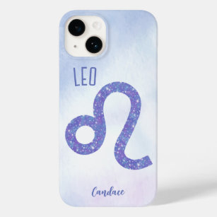 Beautiful Leo Astrology Sign Personalized Purple Case-Mate iPhone 14 Case