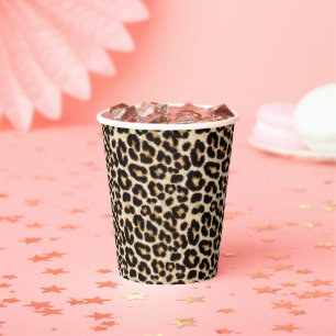 Beautiful Leopard Fur   Faux Fur Pattern Paper Cups