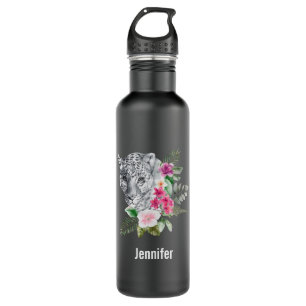 Beautiful Leopard Head Portrait in Watercolor 710 Ml Water Bottle